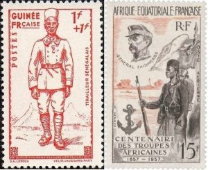 Timbres - Les Artilleurs Sénégalais Héros oubliés de l'Histoire de France.