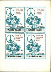 Timbre des Iles Waikoa (Pacifique Sud) - Campagne anti-nucléaire en 1976.