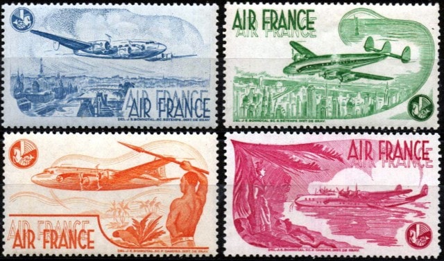 Vignettes de propagande Air-France.